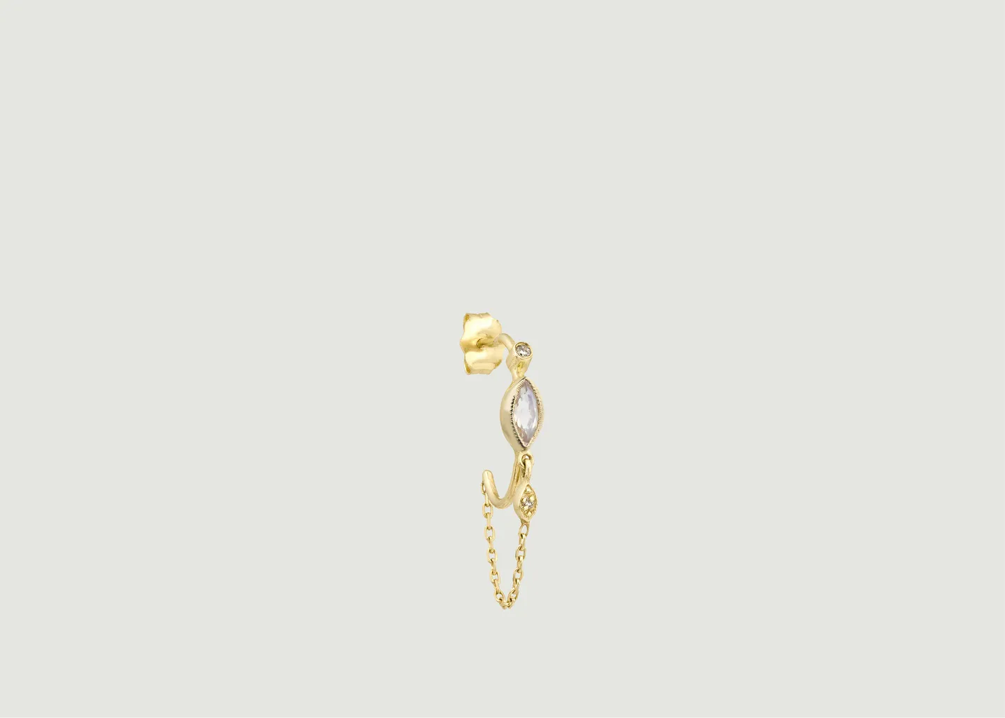 Boucle d'oreille créole Moonstone And Diamond Eye Celine Daoust