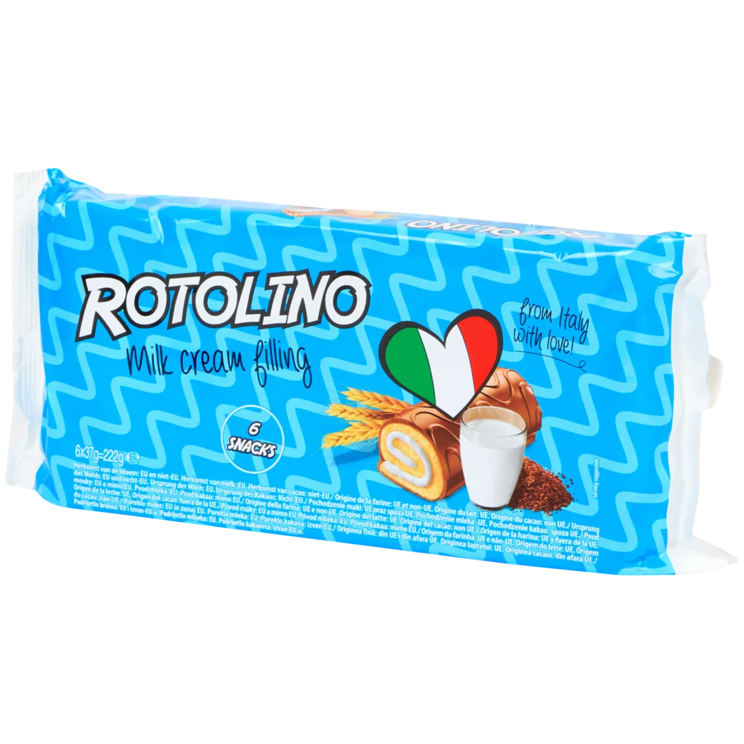 Rotolino met melkcrèmevulling 6 x 37 gram