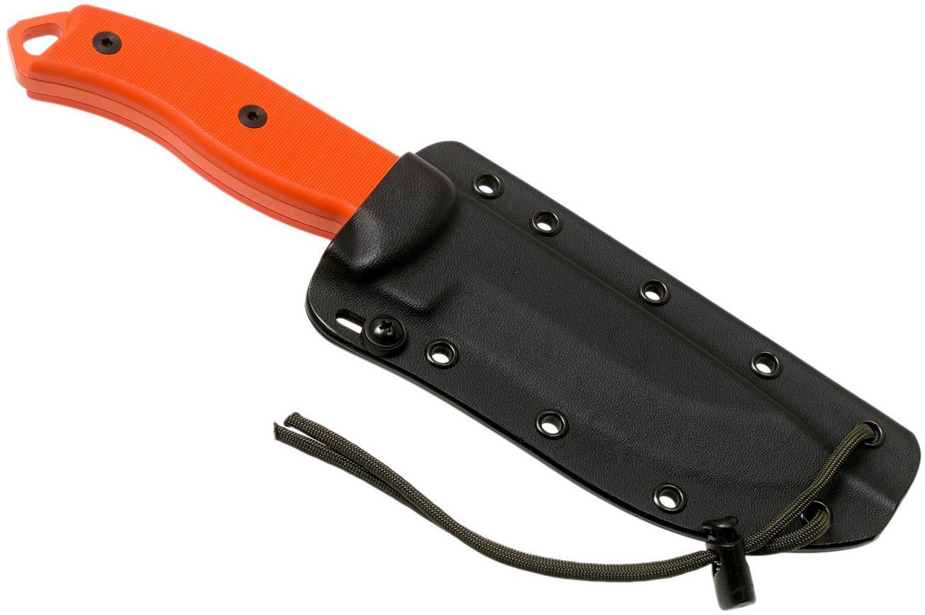 ESEE Model 5 Orange 5POROR G10 survivalmes met kydex schede   riemclip
