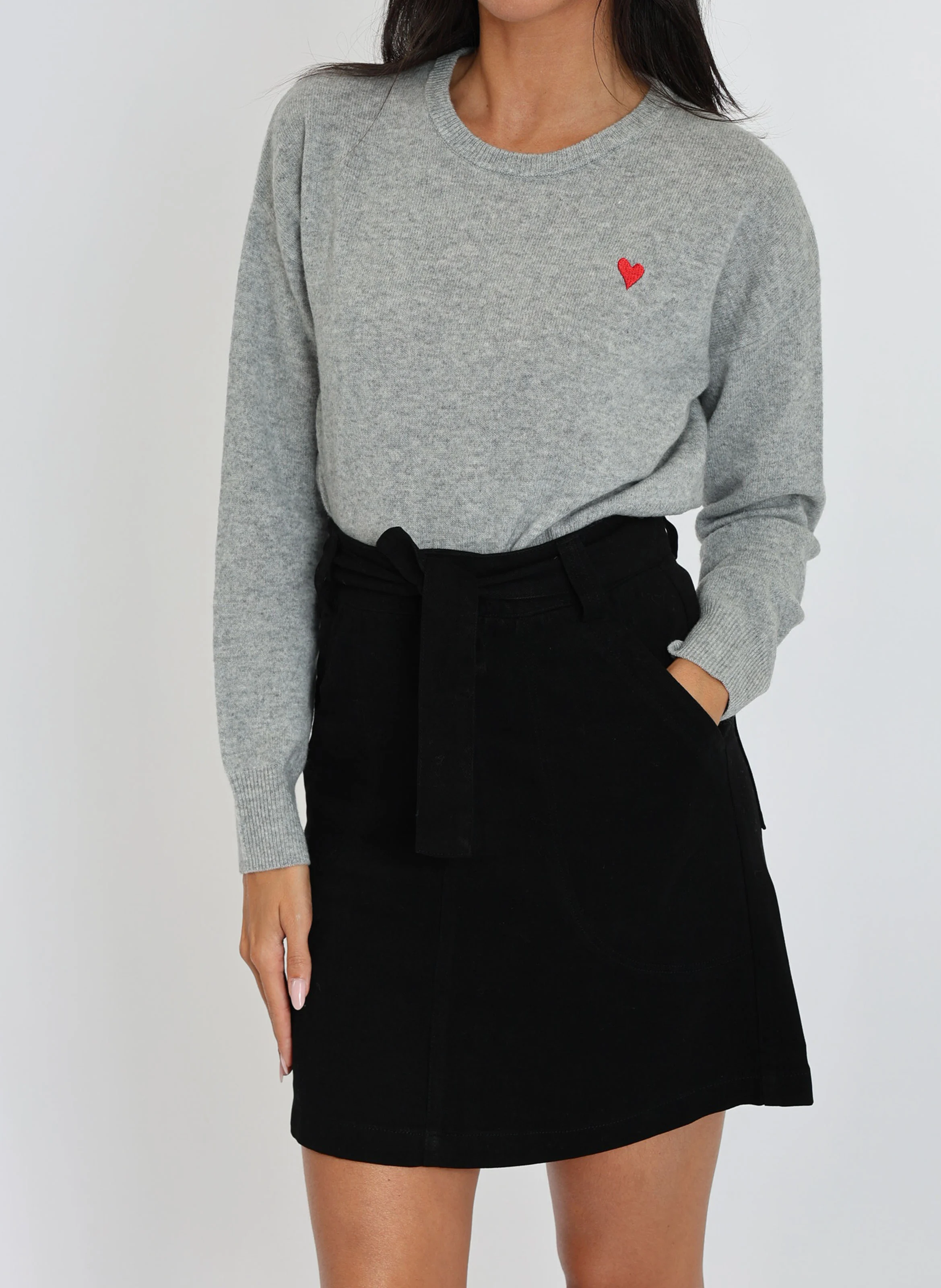 ANITA - Pull droit en laine et cachemire | Gris