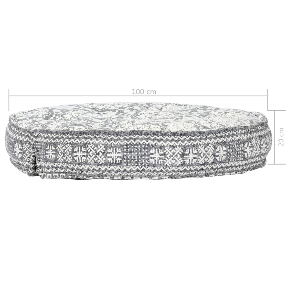 Pouf 100x20 cm gris clair tissu