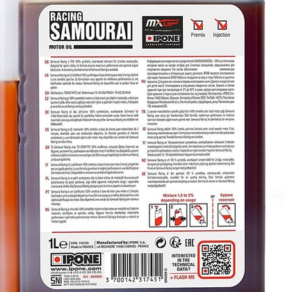 Huile moteur Ipone SAMOURAI RACING 100% synthése - 1 LITRE - DOSEUR Universel