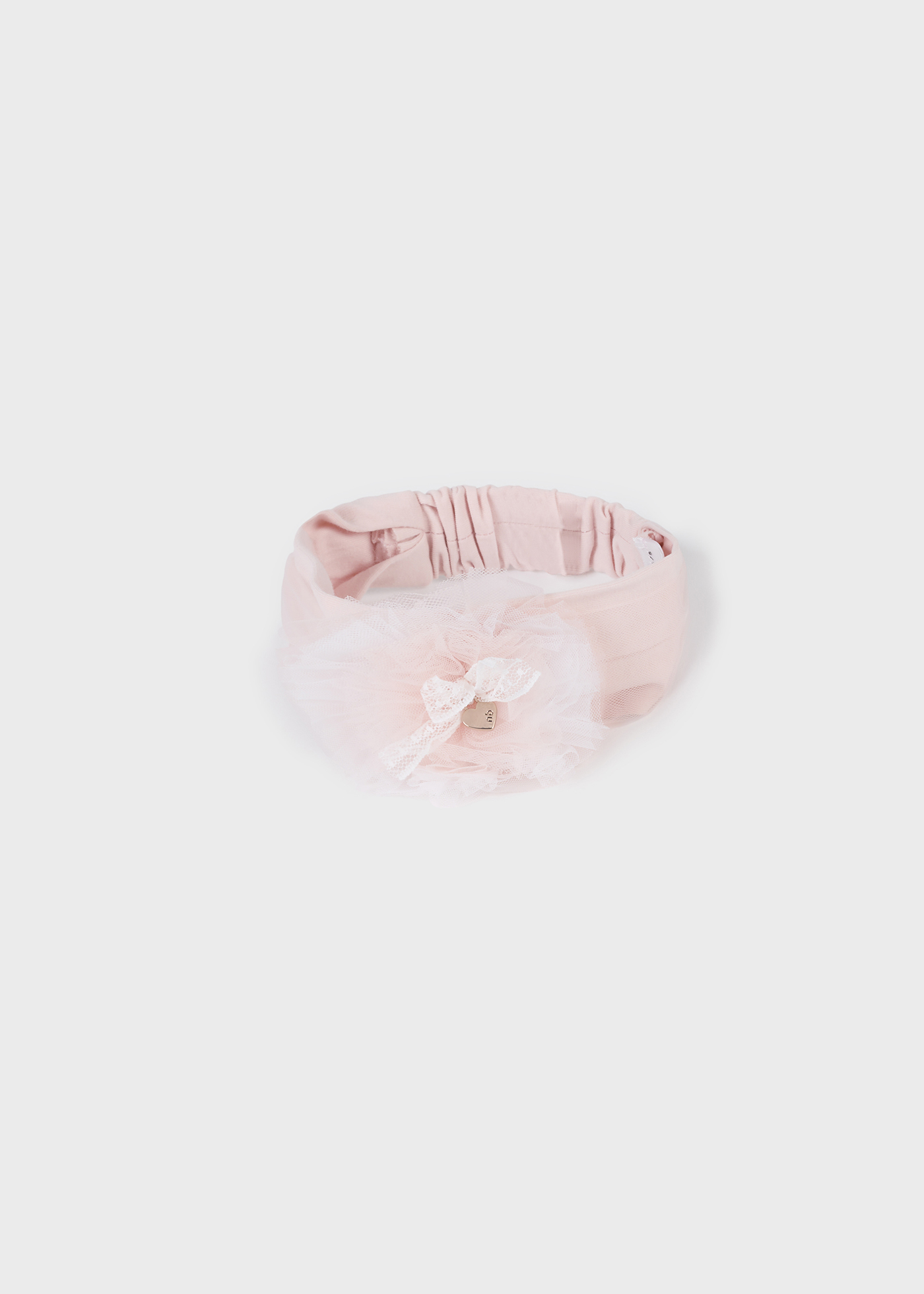Faixa de cabeça elástica de tule com flor Jade para recém-nascidos