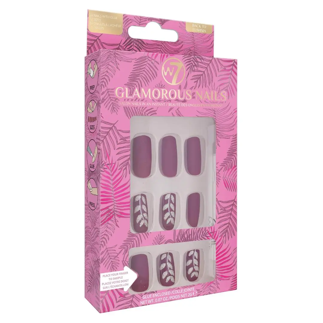 Glamorous Nails Back to Fuchia