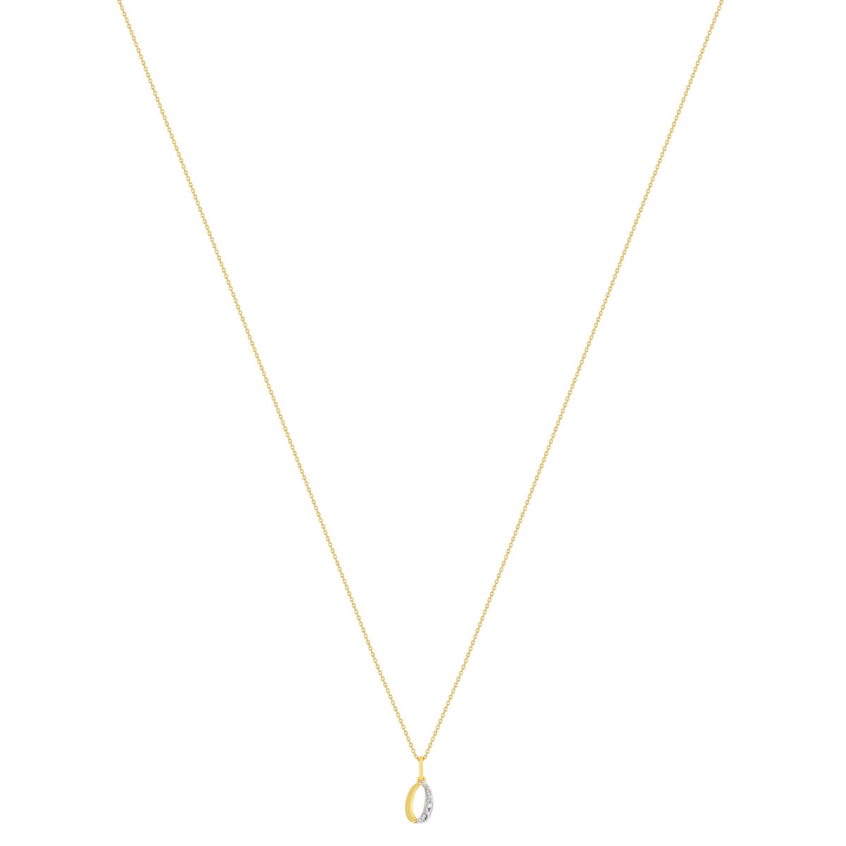 Collier or 375 2 tons diamant 45 cm