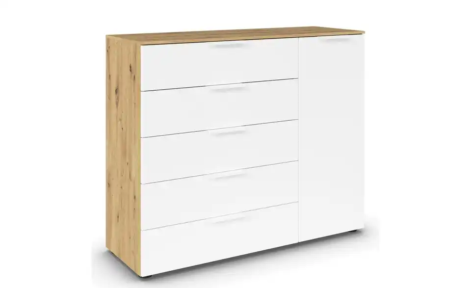 Sideboard Weiß, Eiche Artisan (Nachbildung) Weiß, Eiche Artisan (Nachbildung) Front: Dekor, Oberboden: Dekor Weiß