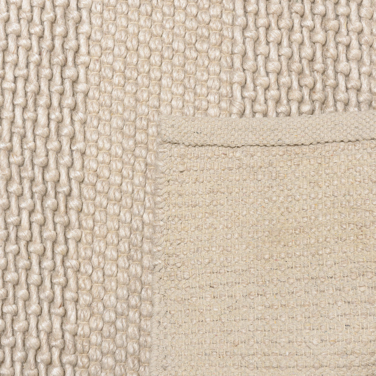 Macabane Tapis en Laine tissée Quentin beige - 230x160 cm