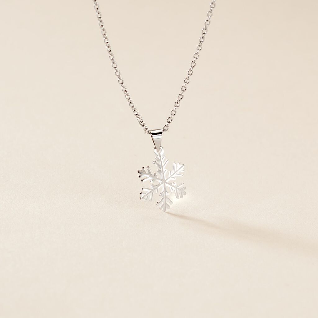 Pendentif Herbertine Flocon Or Blanc