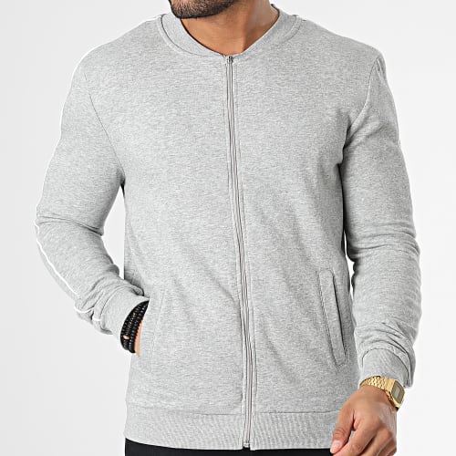 Veste Zippée Poncho Gris Chiné