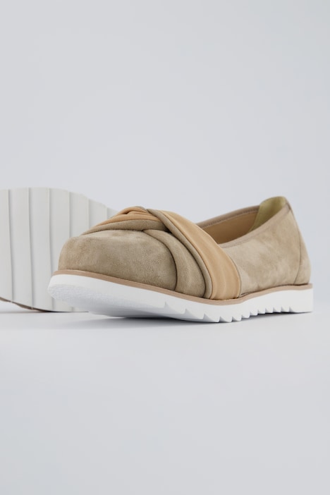 Ballerinas, Zierknoten, Velours, Weite H