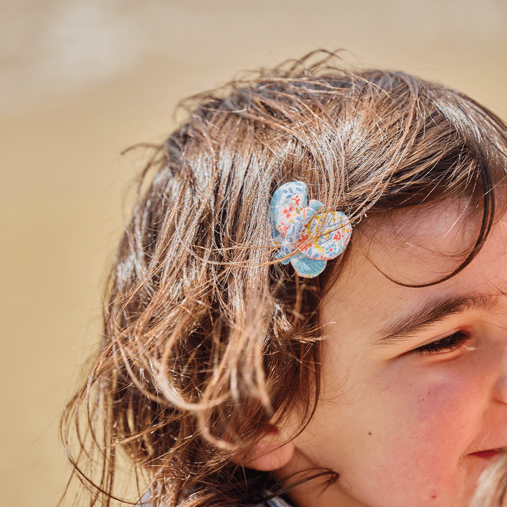 Barrette Petit Papillon Champêtre Bleuté