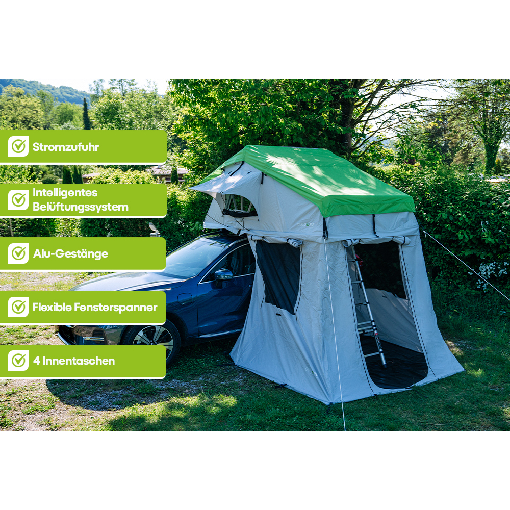 OutdoorU Family Plus 4 Pers daktent incl. voortent - Ivy Green