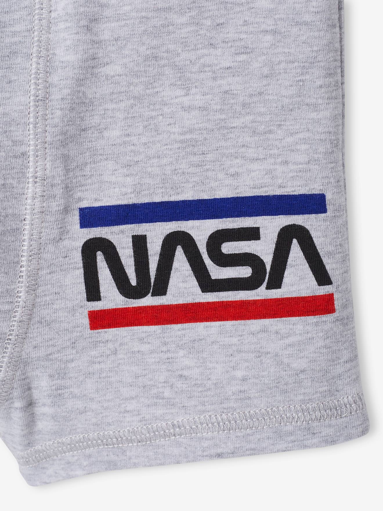 Pacote com 3 cuecas boxer lisas azul-escuras da NASA® com estampas.