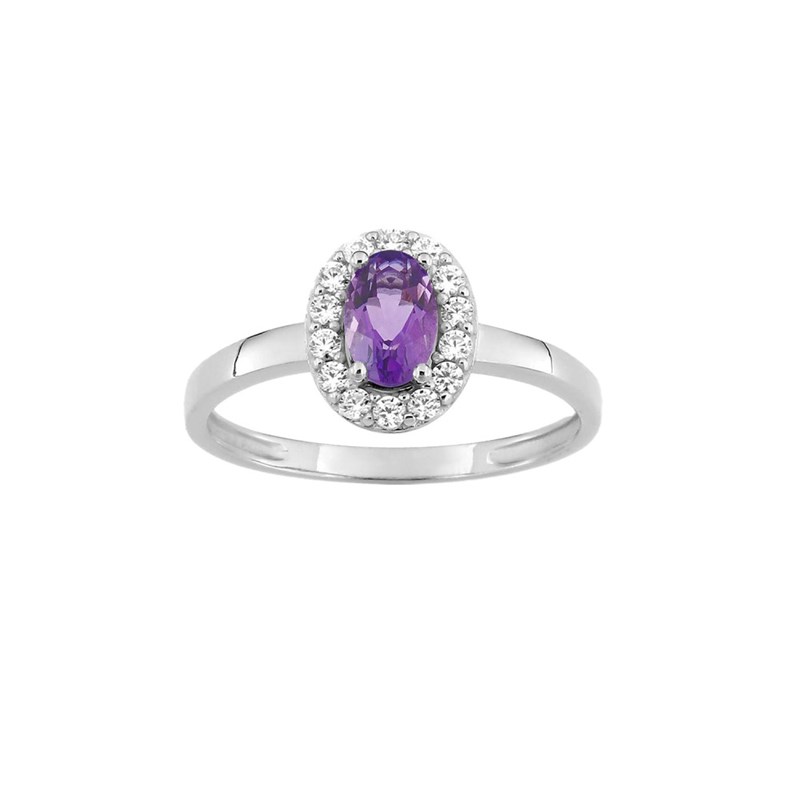 Bague femme - améthyste - Or 18 Carats