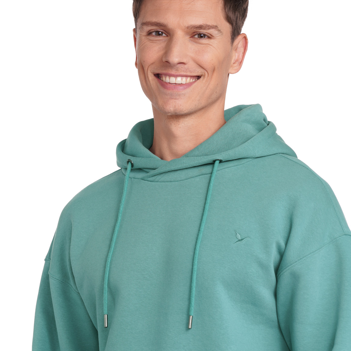 Jonas Nielsen Herren Hoodie mit kleiner Logo-Stickerei dunkelgrün