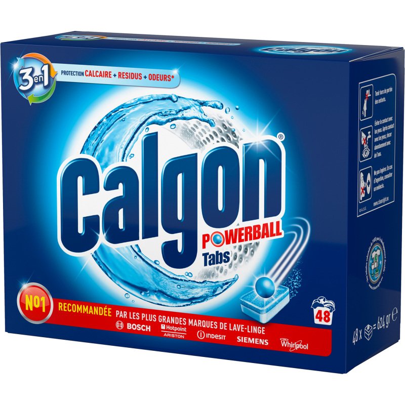 Calgon Powerball Tabs 3 en 1 - 48 lavages