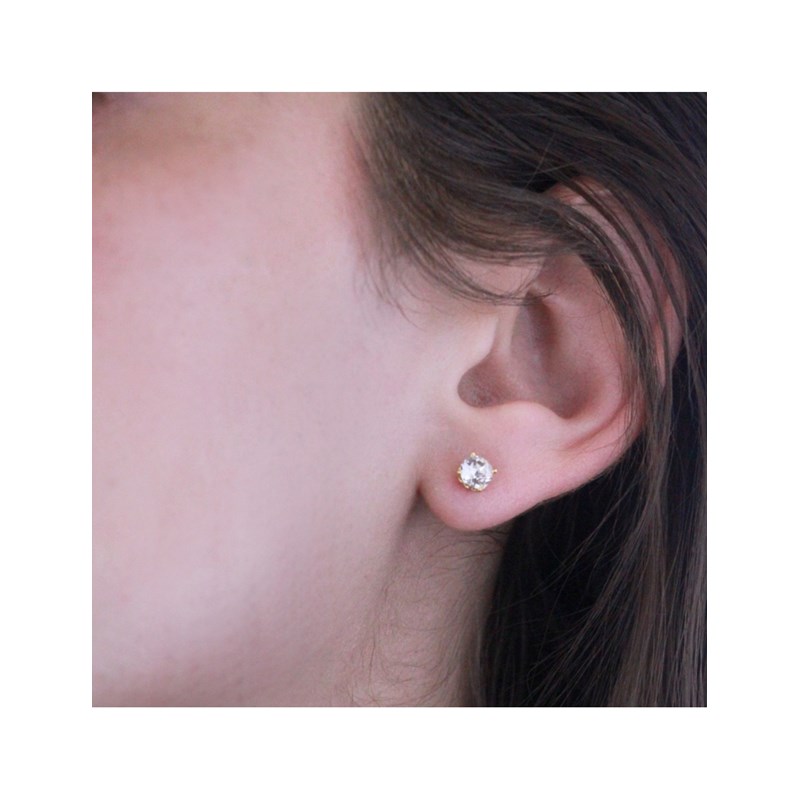 Boucles d'oreilles Kristine - Or Rosé et Cristal