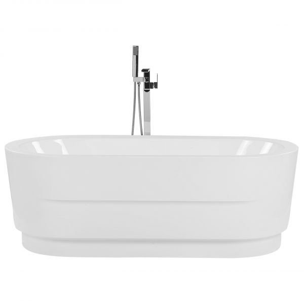 Beliani Banheira Autónoma Branca Oval em Acrílico Sanitário 170 X 80 cm Design Moderno 80x170x60 - 4251682250023