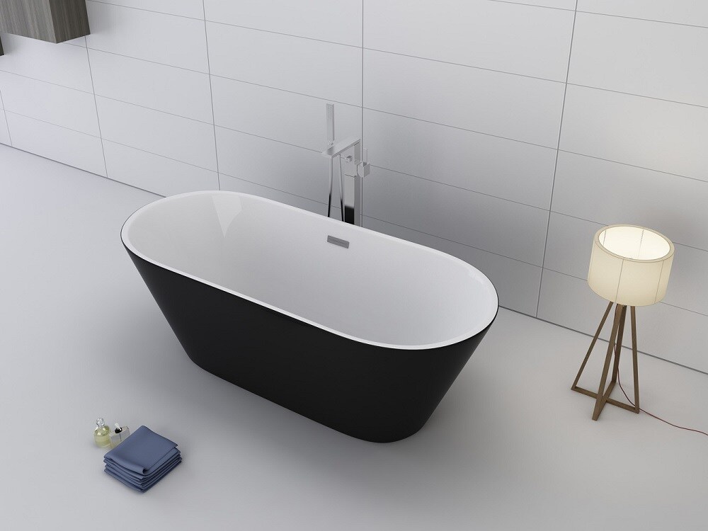 Jet-Line Badewanne Design LAUSANNE II schwarz Freistehend