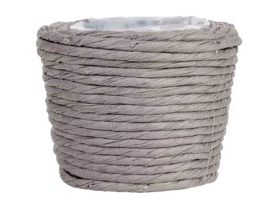 Panier ovale en osier gris 21x13x10h cm