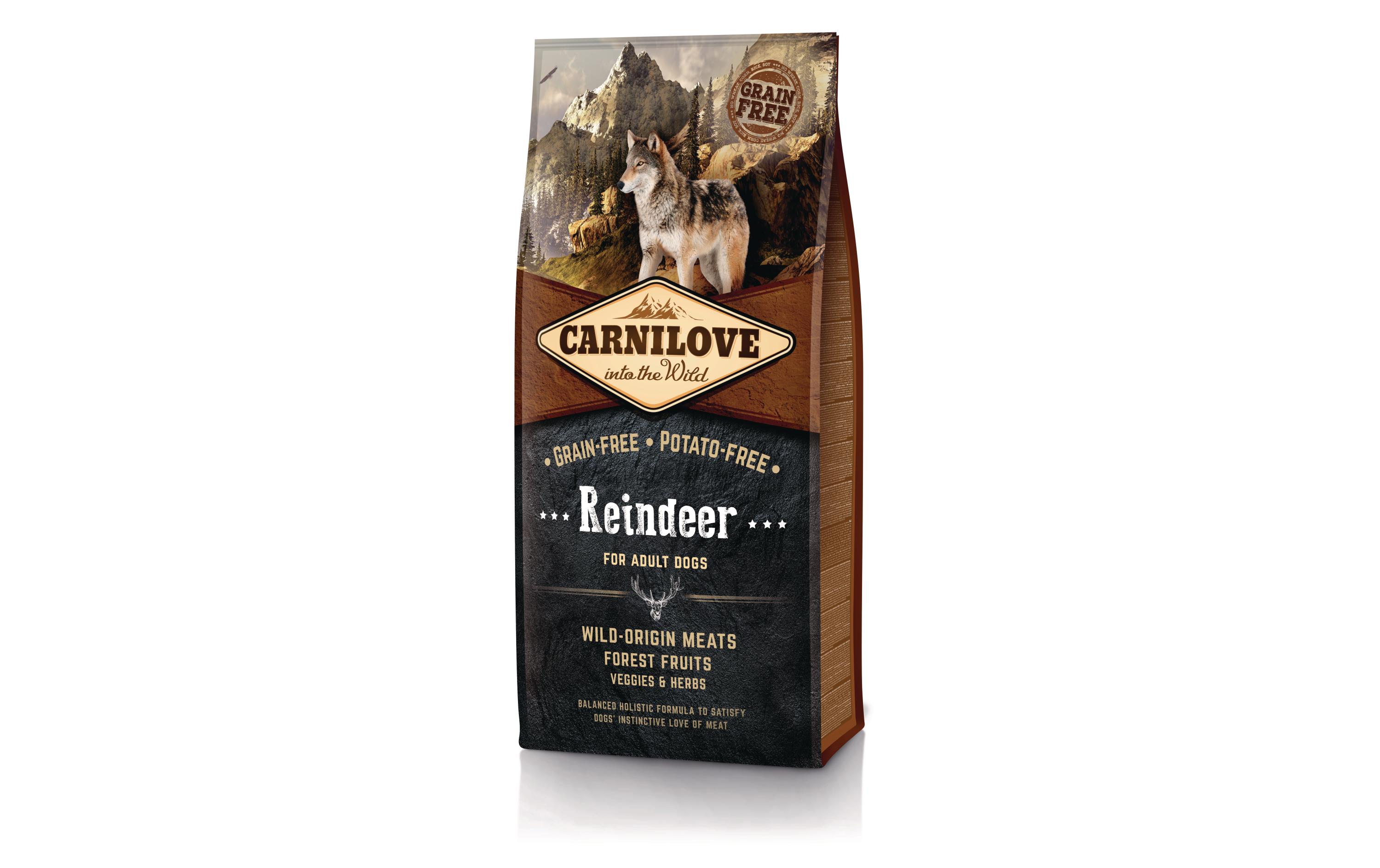 Trockenfutter Dog Adult Rentier & Wildschwein, 12 kgTrockenfutter für ausgewachsene Hunde aller Rassen