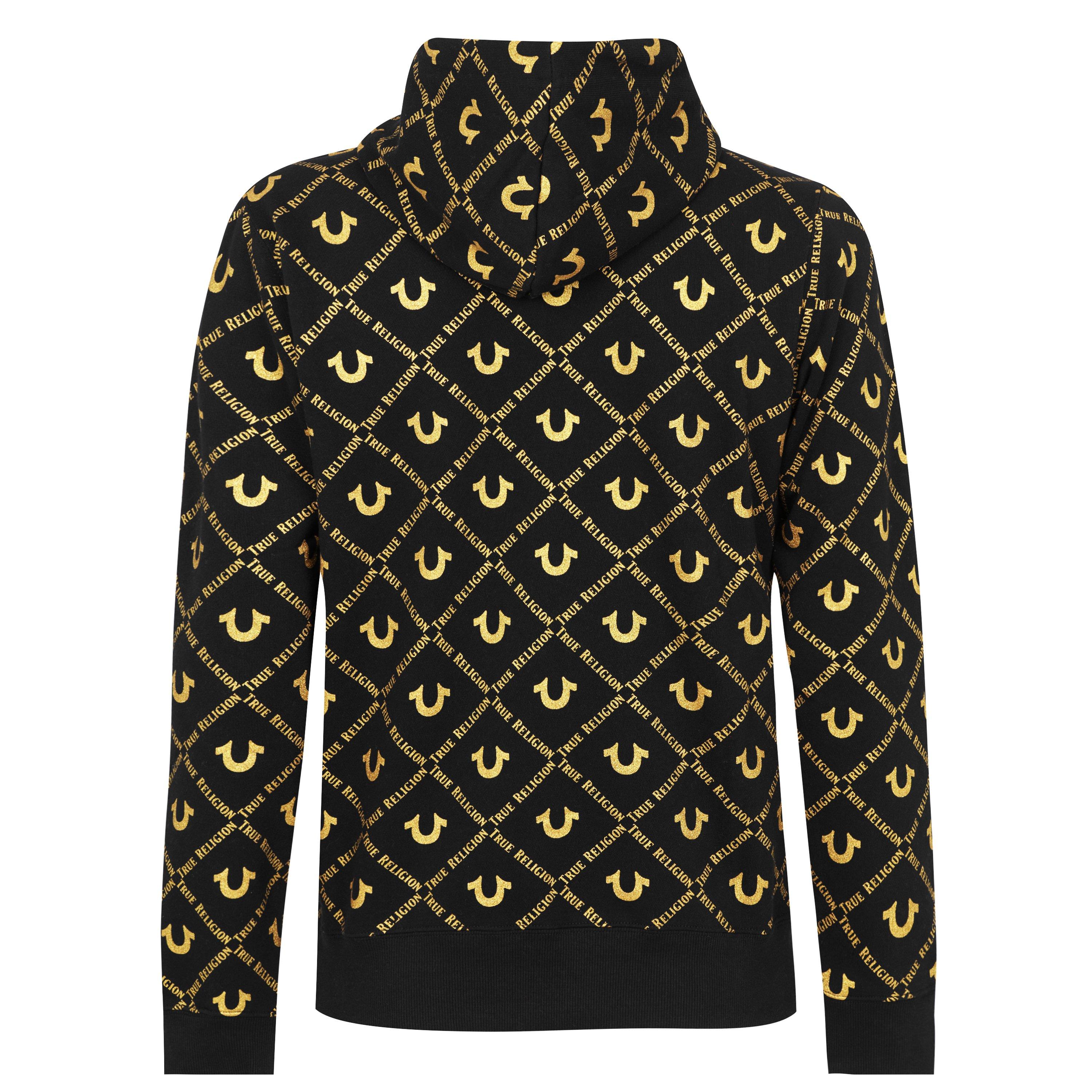 True Religion Allover Logo Hoodie