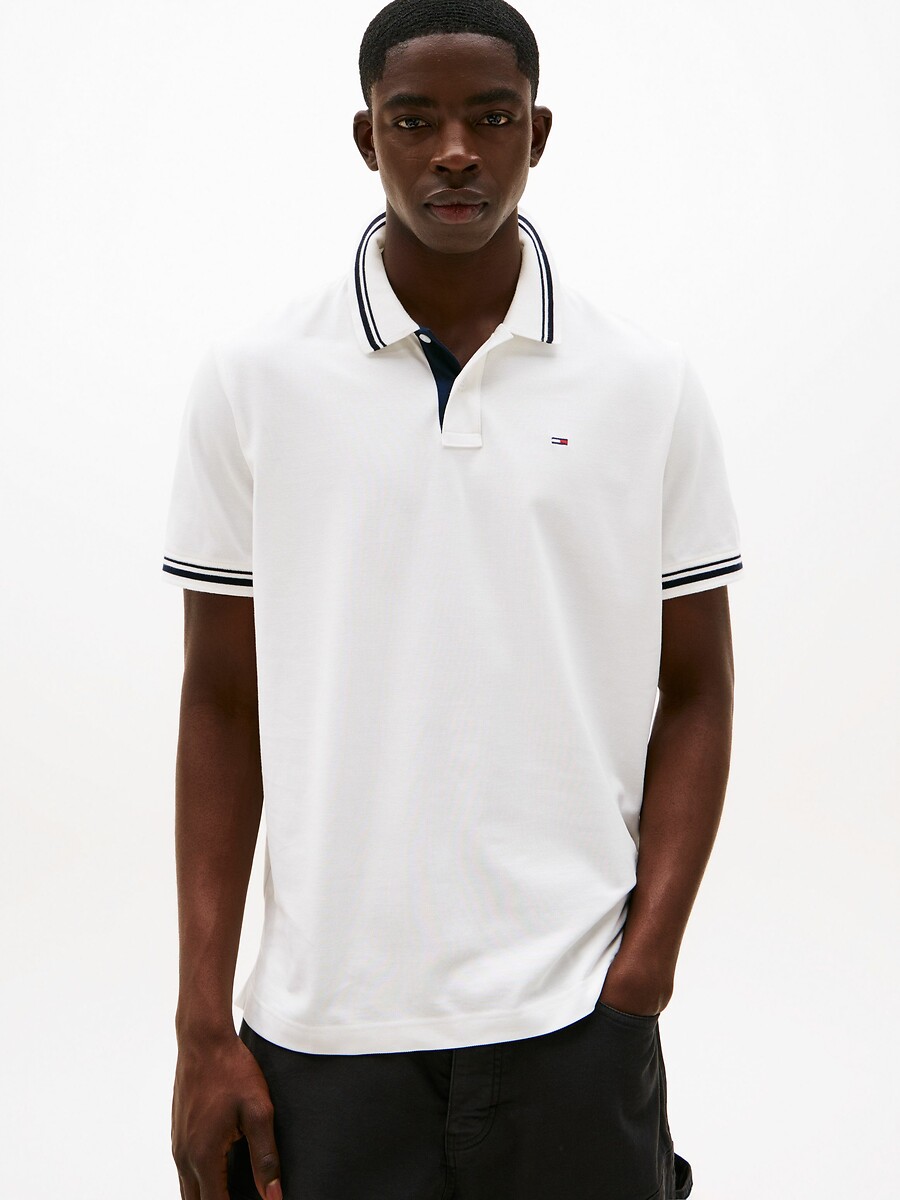 TOMMY JEANS<br>Camisa polo clássica com gola contrastante