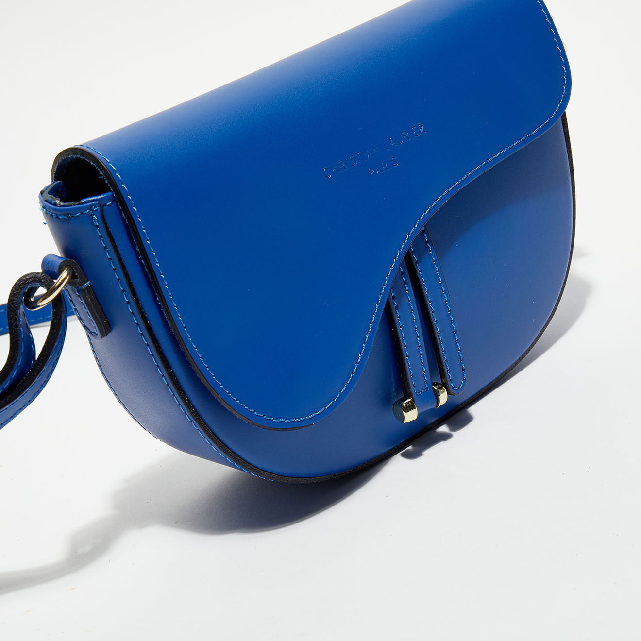 Christian Laurier Sac bandoulière en Cuir Kena bleu  - 22x16x5.5 cm
