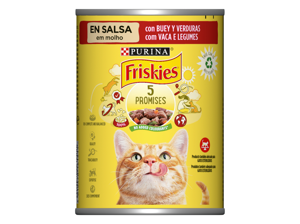 COMIDA HÚMIDA PARA GATO FRISKIES COM VACA E LEGUMES 400G