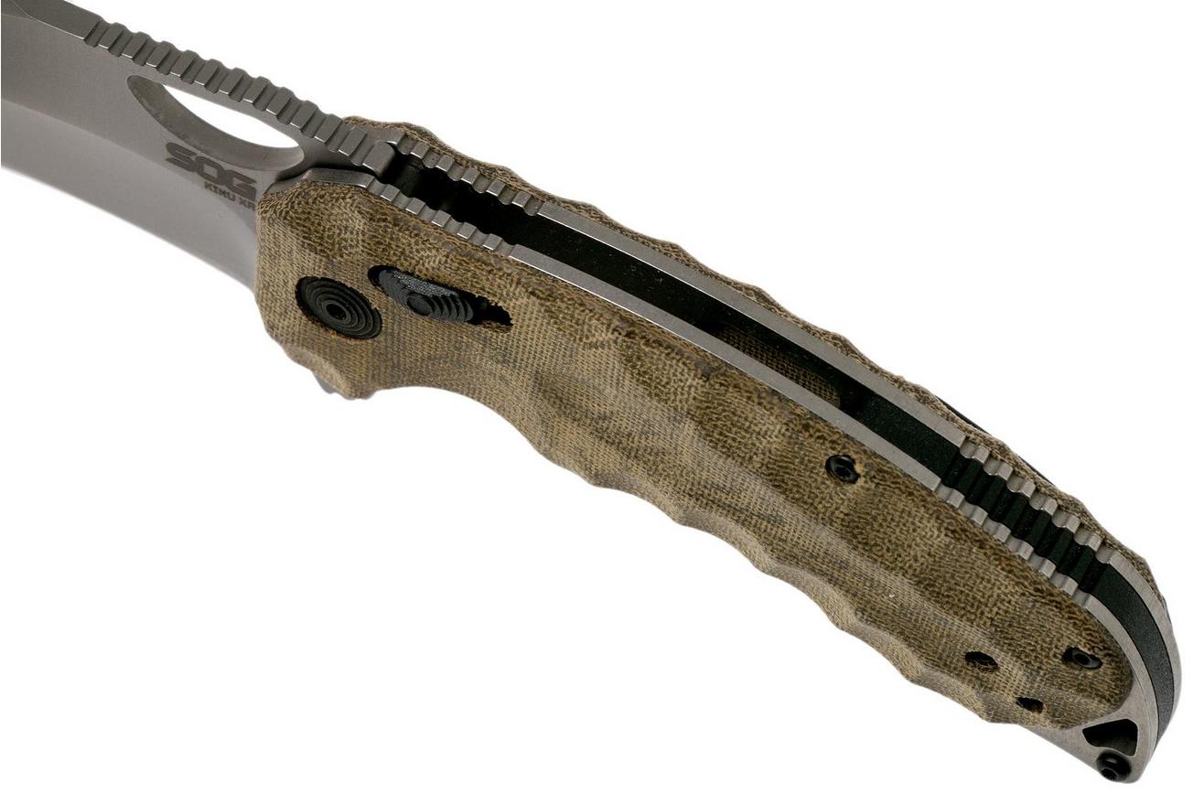 SOG Kiku XR Micarta 12-27-01-57 zakmes, Kiku Matsuda design