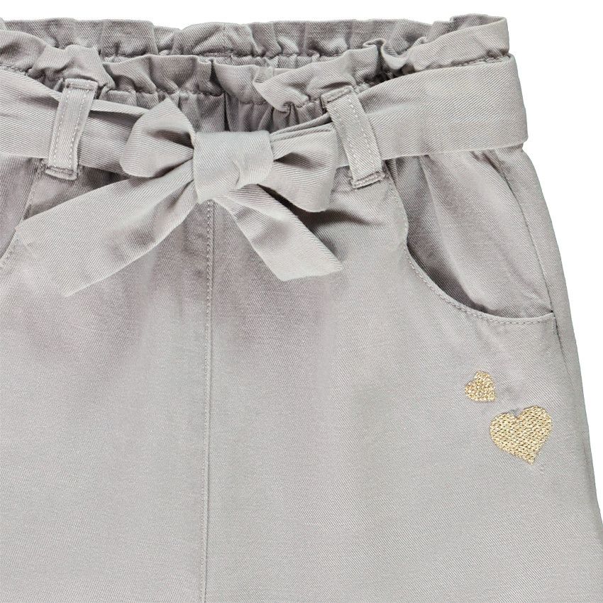 Pantalon avec ceinture motif noeud pour bébé fille - Gris chiné