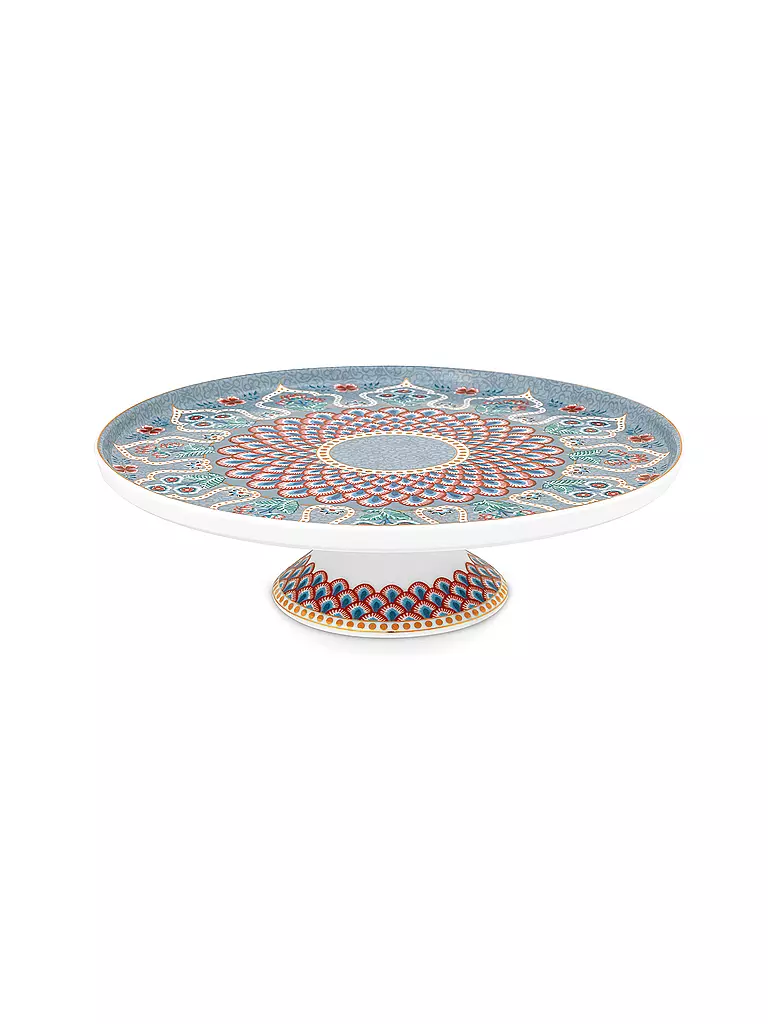 PIP STUDIO Tortenplatte mit Fuss Mini 21cm FLOWER FESTIVAL Light Blue hellblau