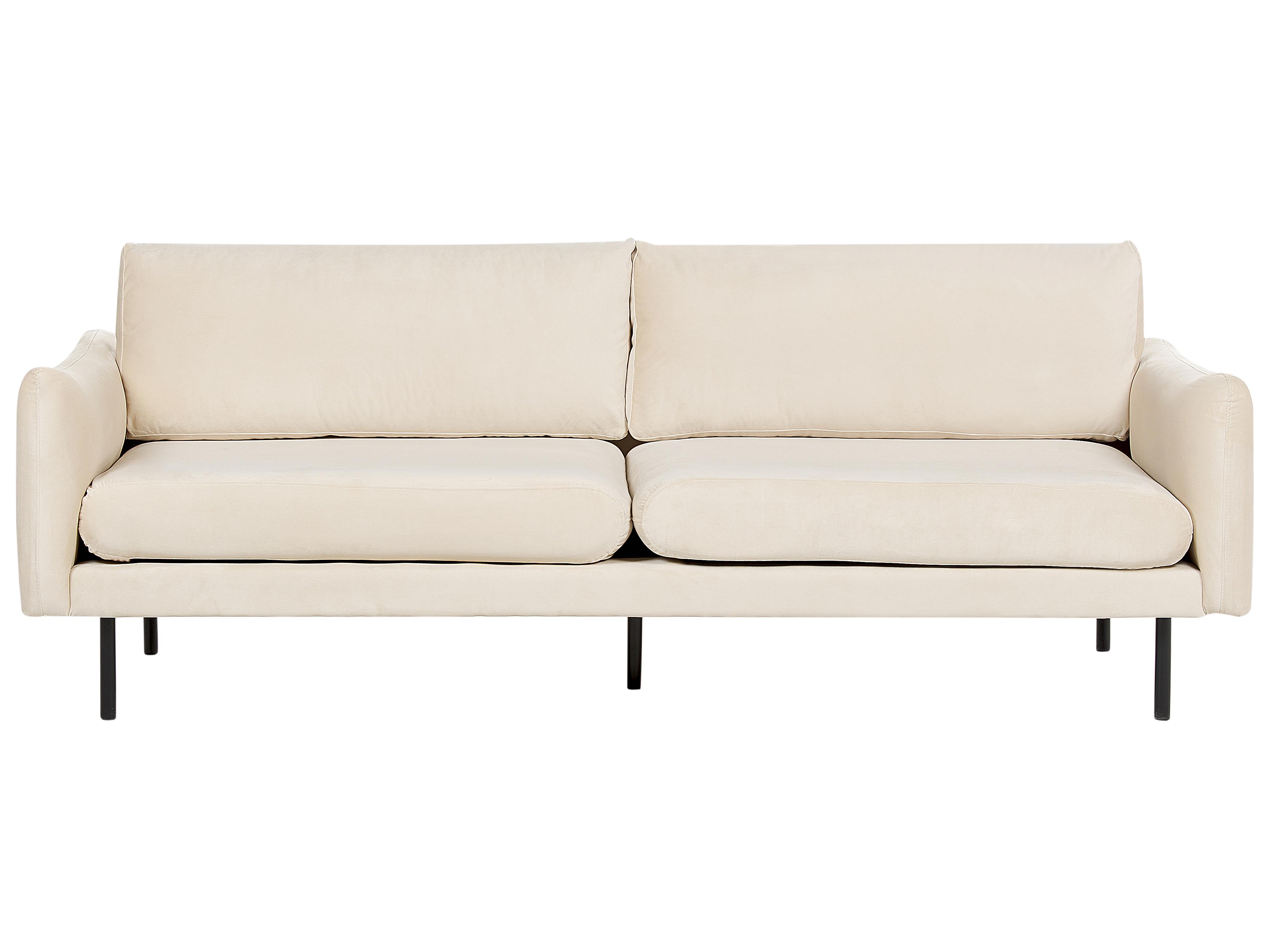 Bankenset 5-zits VINTERBRO Fluweel Lichtbeige met ottomaan