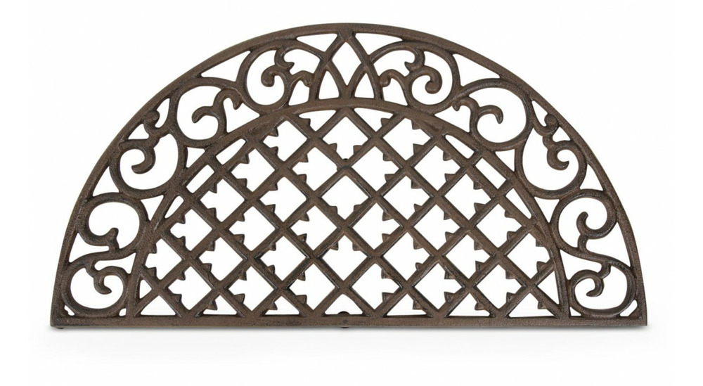 Paillasson demi lune fonte marron 67x2x34cm