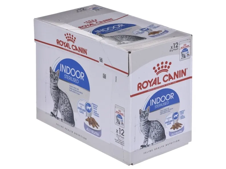 Royal Canin Indoor Sterilized, Voksen, Enhver race, Kød, 12x85 g