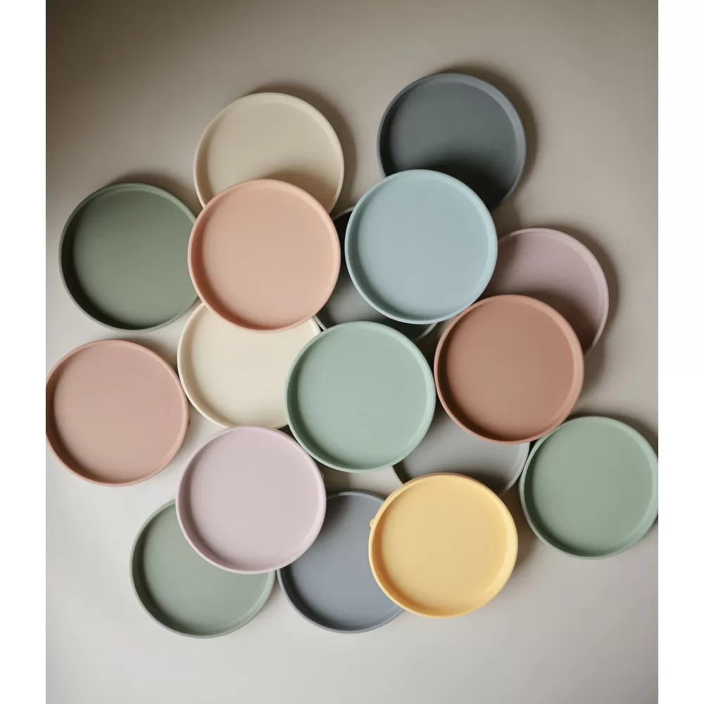 Mushie Silikone Tallerken Soft Lilac - 1 stk.