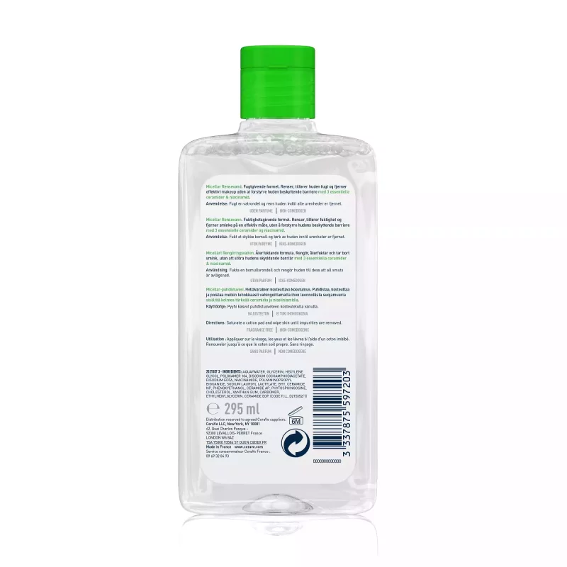 Eau Micellaire Nettoyante Visage et Yeux pour les Peaux Normales à Sèches - 295ml