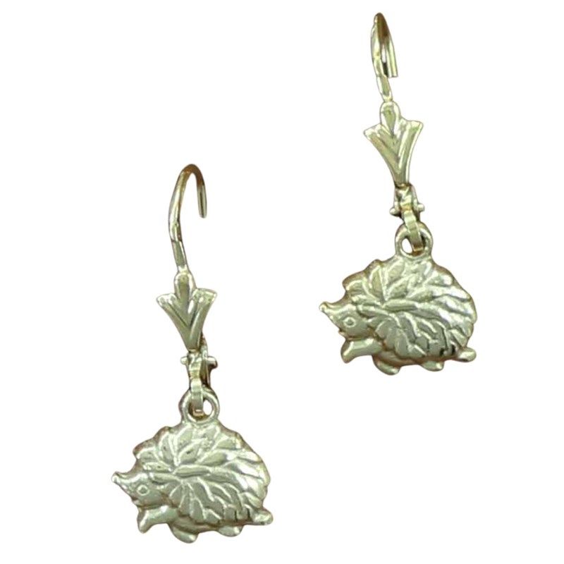 Boucles d'oreilles dormeuses hérisson ou Niglo - Plaqué or