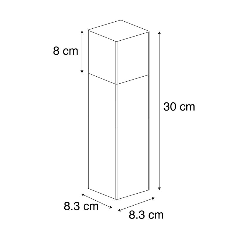 Staande buitenlamp zwart met opaal witte kap 30 cm - Denmark