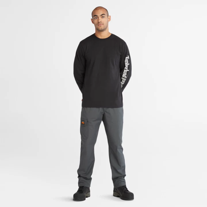 T-shirt à logo Timberland PRO Core à manches longues pour homme en noir