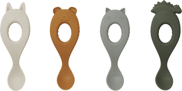 Liewood Liva silicone spoon 4-pack Hunter green mix