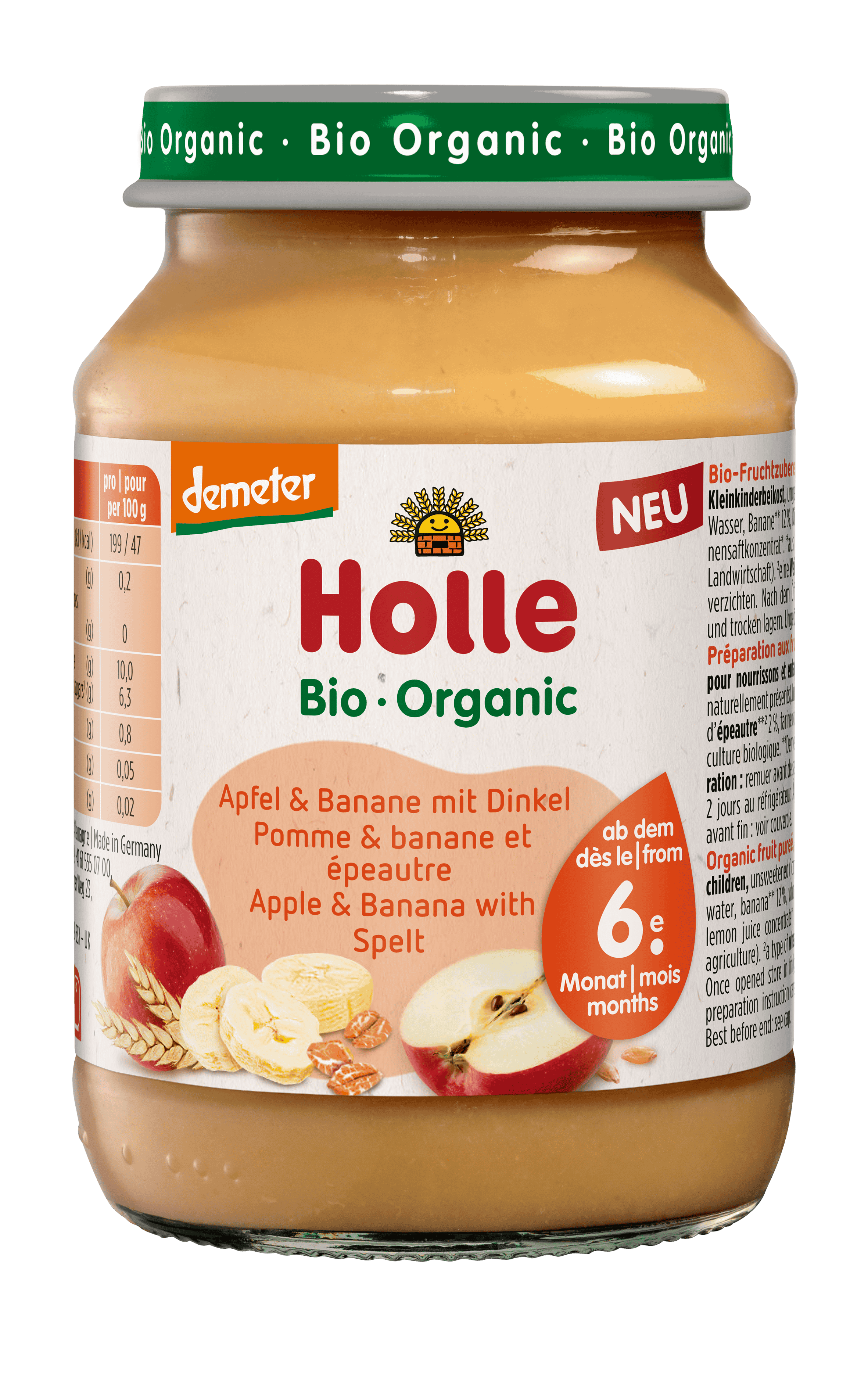 HOLLE Apfel & Banane mit Dinkel 190 g