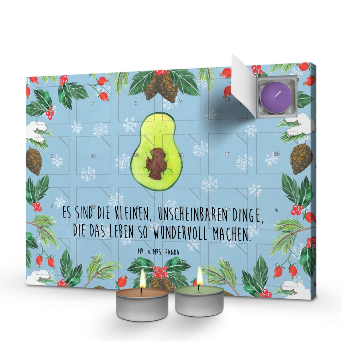 Mr. & Mrs. Panda Geurkaars Adventskalender Avocado Pit - Pastelblauw