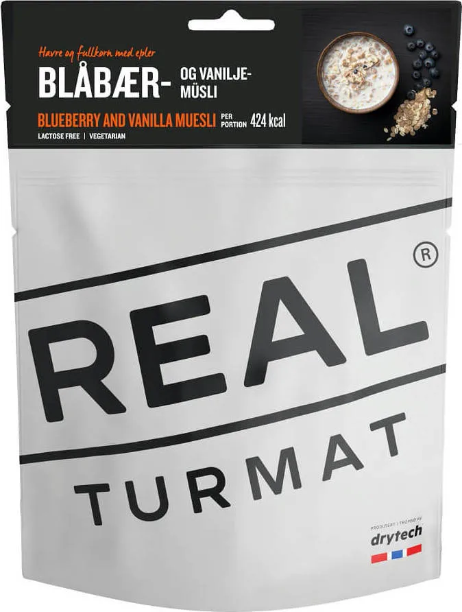 Real Turmat Blåbær Og Vaniljemüsli 350g