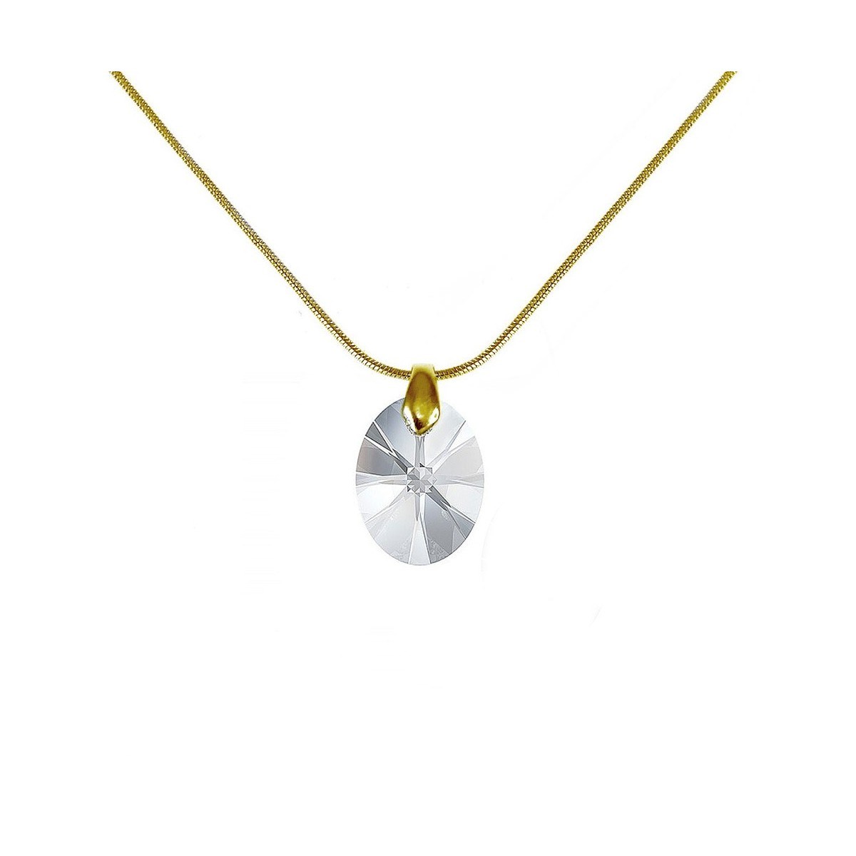 Collier plaqué à l'or fin SC Crystal orné de Cristaux scintillants