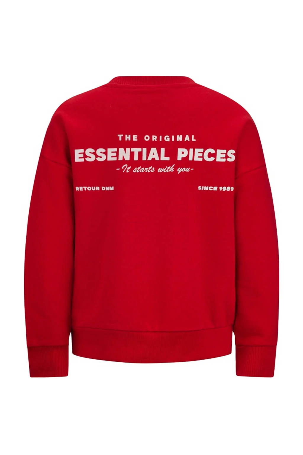 Retour Jeans sweater Easton met backprint felrood