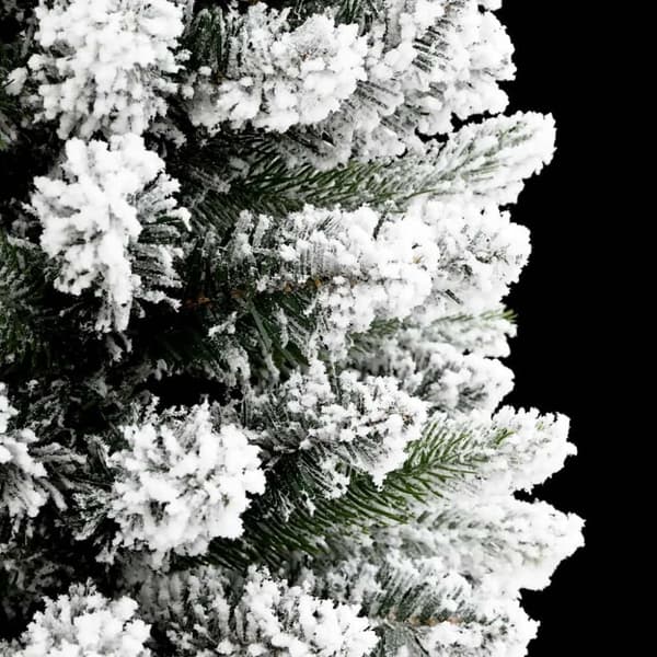 vidaXL Slankt kunstig juletre med flokket snø 180 cm PVC og PE