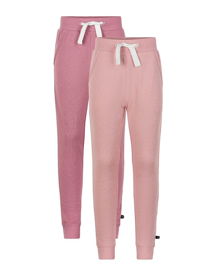 Sweathose BASIC GIRL 2er-Pack in rosa/beere