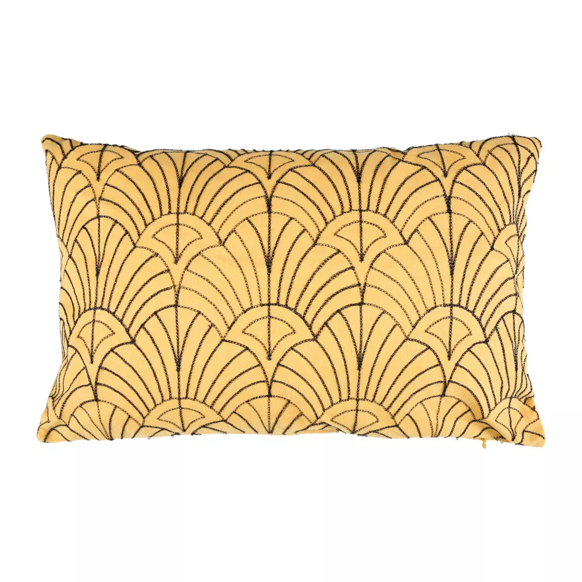 Housse de coussin rectangulaire velours (30 x 50 cm) Coquillage Jaune