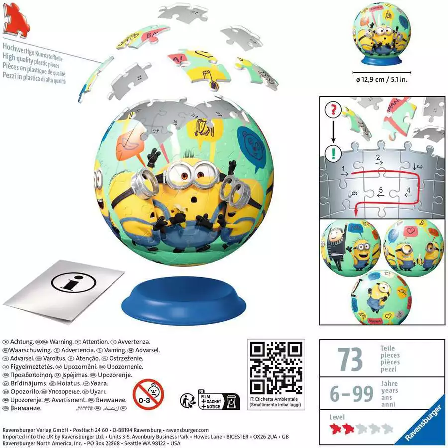 Ravensburger Puzzle-Ball Minions 2 bunt